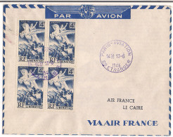 Lettre Paris Aviation 1946 ( Destination Le Caire ) - 1921-1960: Modern Tijdperk