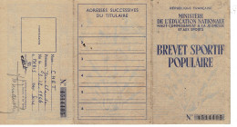 Ref 1 - Carte Mender : Brevet Sportif Populaire Jeunesse Et Sports , à Paris 1959 - Lidmaatschapskaarten