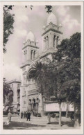 CPA..TUNISIE..TUNIS..LA CATHEDRALE..ANIMEE.. - Tunisia