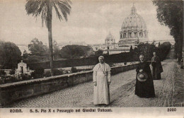 N°1201 W -cpa S.S Pie X -Passeggio Dei Giardini Vaticani - Papi