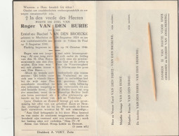 Oorlogsslachtoffer : 1944, Roger Van Den Burie, Van Den Broucke, Machelen, Villers-st Paul, Zulte - Devotion Images