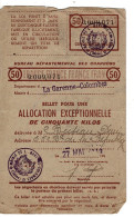 Ref 1 - Carte Allocation Pour Du Charbon , à Garenne Colombes 1943 - Tarjetas De Membresía