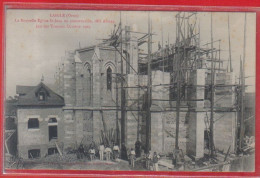 Carte Postale 61. Laigle  La Nouvelle église En Construction 1907   Très Beau Plan - L'Aigle