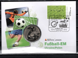 Germany 2012 Football Soccer UEFA European Championship Numismatic Cover With Ukraine Coin - Europees Kampioenschap (UEFA)