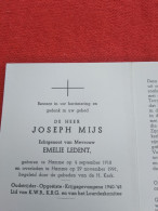 Doodsprentje Joseph Mijs / Hamme 4/9/1918 - 29/11/1991 ( Emelie Ledent ) - Religion & Esotericism