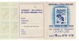 Ref 1 - Carte Timbres Quinzaine De L'école Publique 1965 . - Sin Clasificación