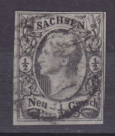 Sachsen 1859 Mi. 8 II, ½ Ngr. König Johann I. Type II. (2 Scans) - Afgestempeld