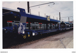 PHOTO Originale TRAINS Wagon Porte Autos SNCF GEFCO Non Datée - Treni