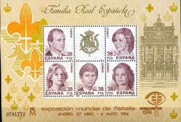 ESPAGNE - 1984 - FAMILLE ROYALE - EXPOSITION PHILATELIQUE MONDIALE -BLOC N°33  LUXE MNH ** - Blocks & Sheetlets & Panes