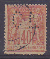 Sage N°94 40c Orange Perforé CL - Used Stamps