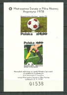 POLAND MNH ** 2384-2385 En Bloc RARE Non Catalogué Dans Yvert, Coupe Du Monde De Football En Argentine Soccer Ballon - Blocks & Sheetlets & Panes