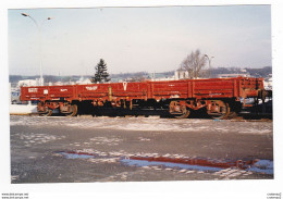 PHOTO Originale TRAINS Wagon Plat SNCF à Bogies Du Service V Non Datée - Trains