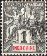 INDOCINA FRANCESE, INDOCHINA, TIPO “GROUPE”, 1892, USATI Yt:FR-IC 3, Mi:FR-IC 3, Scott:FR-IC 3 - Gebraucht