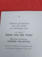 Doodsprentje Frans Van Der Vorst / Hamme 29/9/1917 - 13/7/1991 ( Lucienne Van Buyten ) - Religión & Esoterismo