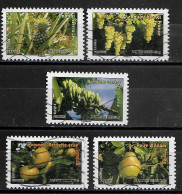 France 2012  Oblitéré Autoadhésif  N°  686 - 688 - 694 - 696 - 697  -     Flore  -  Fruits De France Et  Du Monde - Used Stamps