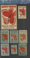 BUTTERFLY - BUTTERFLIES (PAPILLONS  SCHMETTERLINGE VLINDERS) - OLD VINTAGE MATCHBOX LABELS MADE IN SWEDEN - Luciferdozen - Etiketten