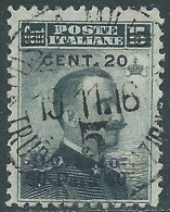 1916 LEVANTE SCUTARI D'ALBANIA USATO 20 CENT SU 30 PA SU 15 CENT - SV29 - European And Asian Offices