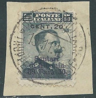 1916 LEVANTE SCUTARI D'ALBANIA USATO 20 CENT SU 30 PA SU 15 CENT - SV28-4 - European And Asian Offices