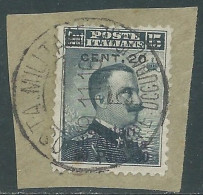 1916 LEVANTE SCUTARI D'ALBANIA USATO 20 CENT SU 30 PA SU 15 CENT - SV27-7 - European And Asian Offices