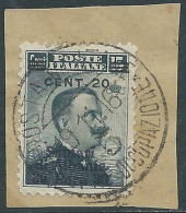 1916 LEVANTE SCUTARI D'ALBANIA USATO 20 CENT SU 30 PA SU 15 CENT - SV27-4 - Uffici D'Europa E D'Asia