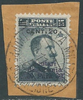 1916 LEVANTE SCUTARI D'ALBANIA USATO 20 CENT SU 30 PA SU 15 CENT - SV27-3 - Uffici D'Europa E D'Asia