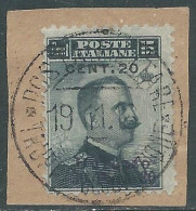 1916 LEVANTE DURAZZO USATO 20 CENT SU 30 PA SU 15 CENT - SV27-7 - European And Asian Offices