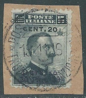 1916 LEVANTE DURAZZO USATO 20 CENT SU 30 PA SU 15 CENT - SV27-4 - Bureaux D'Europe & D'Asie