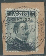 1916 LEVANTE DURAZZO USATO 20 CENT SU 30 PA SU 15 CENT - SV27-3 - European And Asian Offices