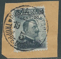 1916 LEVANTE DURAZZO USATO 20 CENT SU 30 PA SU 15 CENT - SV26-6 - Europese En Aziatische Kantoren