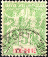 INDOCINA FRANCESE, INDOCHINA, TIPO “GROUPE”, 1899, USATI Yt:FR-IC 17, Mi:FR-IC 17, Scott:FR-IC 7 - Used Stamps