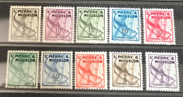 Lot De 10 Timbres Taxes Neufs* Saint Pierre Et Miquelon 1938 - Portomarken