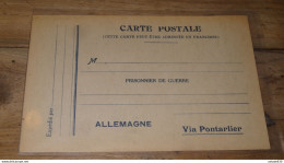Carte Prisonnier De Guerre Pour L'Allemagne Via Pontarlier ............. E1-197 - Oorlog 1939-45