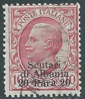 1909-11 LEVANTE SCUTARI D'ALBANIA USATO 20 PA SU 10 CENT - RB37-8 - Oficinas Europeas Y Asiáticas