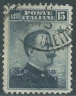 1909-11 LEVANTE SALONICCO USATO 30 PA SU 15 CENT - RB37-4 - Bureaux D'Europe & D'Asie