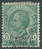 1909-11 LEVANTE DURAZZO USATO 10 PA SU 5 CENT - RB37-2 - Europa- Und Asienämter