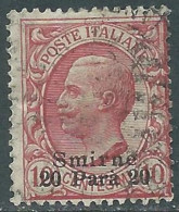 1909-11 LEVANTE SMIRNE USATO 20 PA SU 10 CENT - RB37-10 - European And Asian Offices