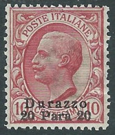 1909-11 LEVANTE DURAZZO 20 PA SU 10 CENT MH * - I37-9 - Oficinas Europeas Y Asiáticas