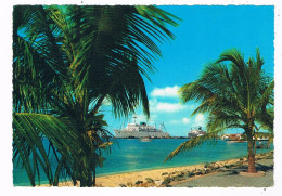 SCH-1697  Oranjestad ARUBA With Cruiseship - Paquebots