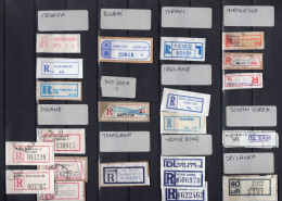 Dubai Sri Lanka Hong Kong Poland Portugal Greece Cyprus Hungary France Small Lot Registered Labels R Labels - Collections (without Album)