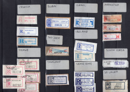 Dubai Sri Lanka Hong Kong Poland Portugal Greece Cyprus Hungary France Small Lot Registered Labels R Labels - Collezioni (senza Album)