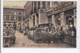 REIMS : Place Royale, Marché Aux Fleurs, Toilée, Grand Café De La Douane, Restaurant - Très Bon état - Reims