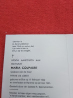 Doodsprentje Maria Colpaert / Eke 17/2/1902 Hamme 22/5/1991 ( Frans De Geest ) - Godsdienst & Esoterisme