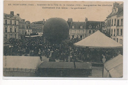 MORTAGNE : Souvenir De La Fete Du 14 Octobre 1906 Inauguration Des Abattoirs Enlevement D'un Ballon - Etat - Mortagne Au Perche