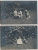 CARTE PHOTO A LOCALISER : Villa Prosper, Enfant, Statue De Chien 2CPA - Tres Bon Etat - Photos