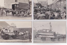 A LOCALISER (environs De CHERBOURG) : Lot De 4 Cartes Photo D'une Cavalcade (moulin) - Très Bon état - Altri & Non Classificati