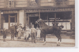 PARIS 15 ème : Carte Photo Du Café Restaurant LECUYER (avec Un Cheval) - Très Bon état - Arrondissement: 15