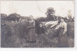 A LOCALISER : Carte Photo D'une Scène De Fenaison (agriculture - Batteuse - Battage) - Très Bon état - Other & Unclassified