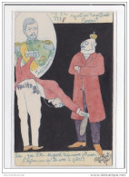 Carte Postale Illustrée A  La Main Par ASPER En 1903 (Nicholas II - Tzar - Fachoda - Russie) (fait A 10 Exemplaires) - Satirische