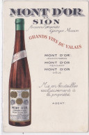 PUBLICITE : Grands Vins Du Valais Mont D'Or A  SION (voir Philatélie) - Très Bon état - Werbepostkarten