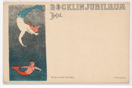 PUBLICITE : Bocklinjubilaeum Basel, Verlag V Samuel Fischer Basel, Lith, Hindermann, Sirene - Tres Bon Etat - Werbepostkarten